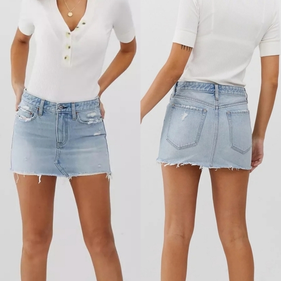 Elena Gilbert A&F Micro Mini Light Wash Skirt As Seen On Vampire Diaries - Picture 3 of 6